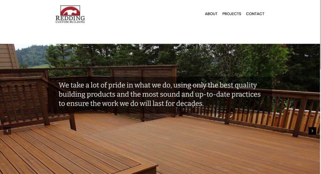 Website designed and developed by Ink Stained Creative for Redding Custom Building